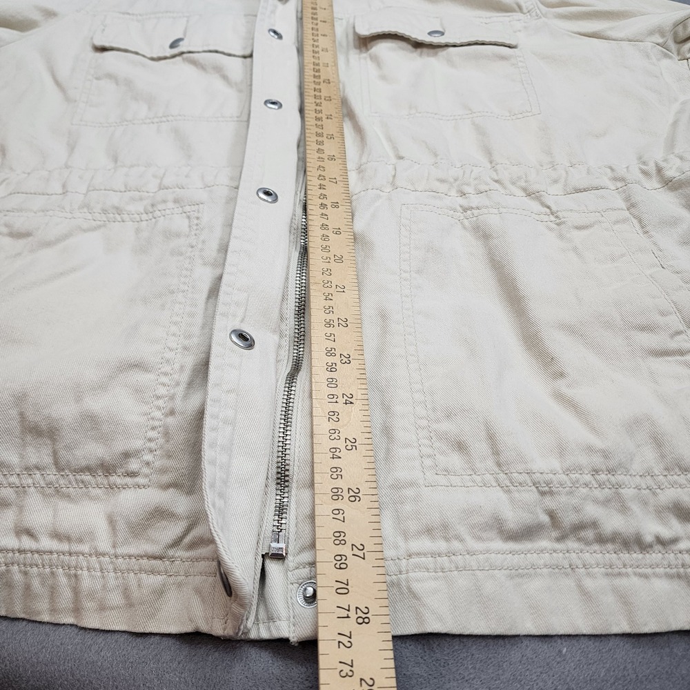 GAP Utility Jacket Beige Cargo Pockets Drawstring… - image 9